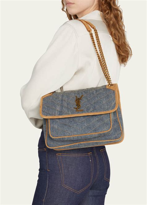 yves saint laurent denim bag.